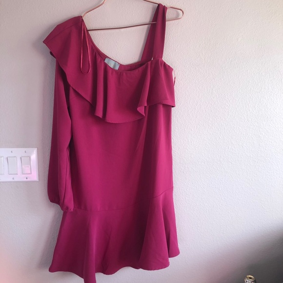 NWT skies are blue ruffle pink mini dress medium - Picture 2 of 4